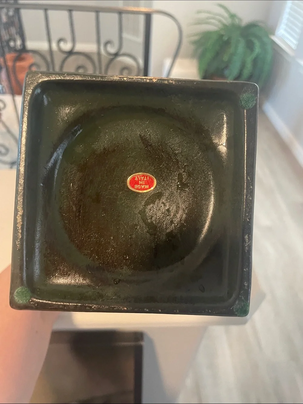 Vintage Hunter Themed Dark Green & Gold Lidded Urn - Home Accent - Picture 7 of 10